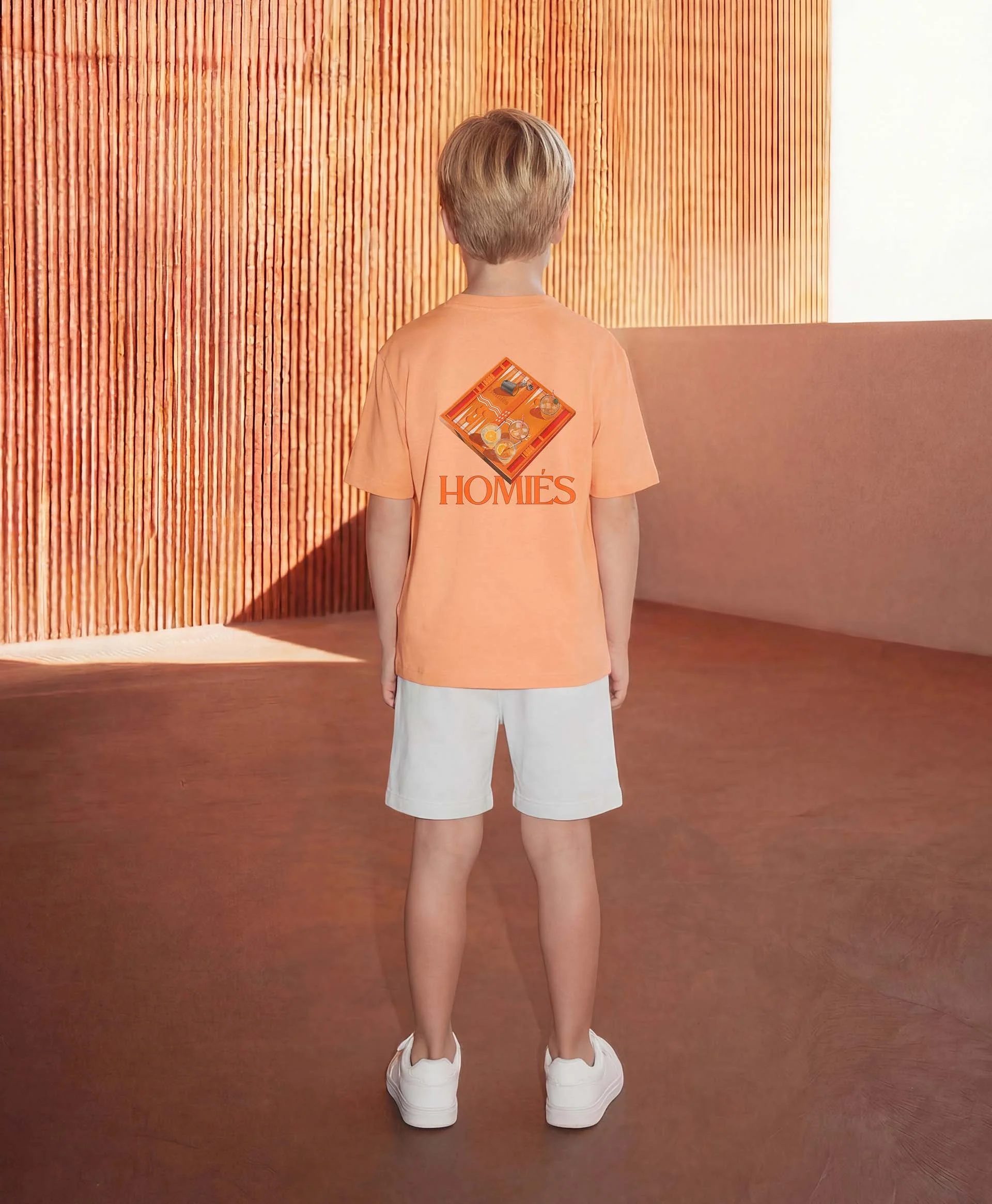BACKGAMMON KIDS T- SHIRT ORANGE - Image 3