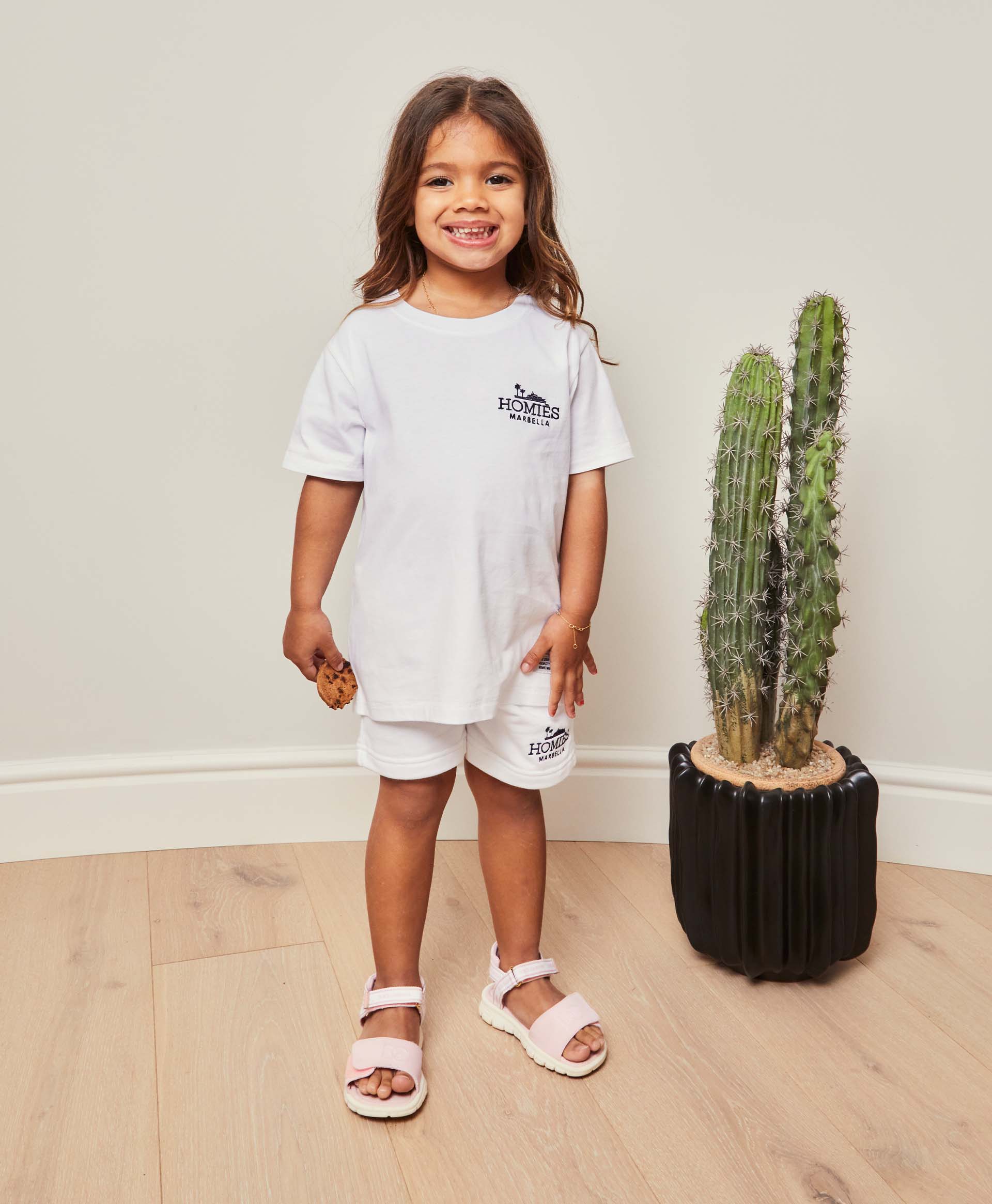 CLASSIC KIDS SHORTS EMBROIDERY WHITE/NAVY - Image 3