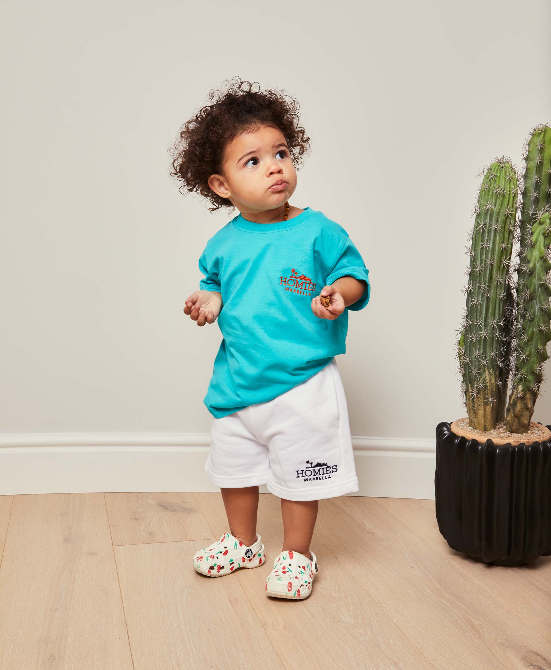 CLASSIC KIDS T-SHIRT EMBROIDERY TURQUOISE/ORANGE - Image 3