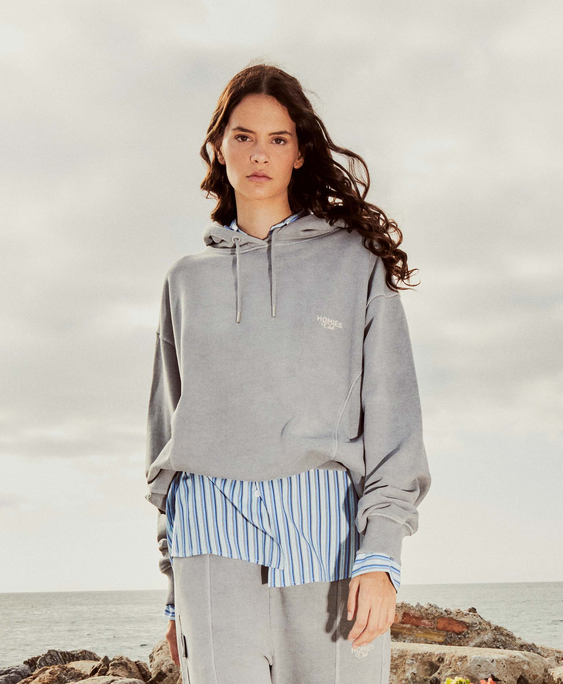 HOMIÉS CLUB HOODIE VINTAGE LIGHT GREY - Image 3