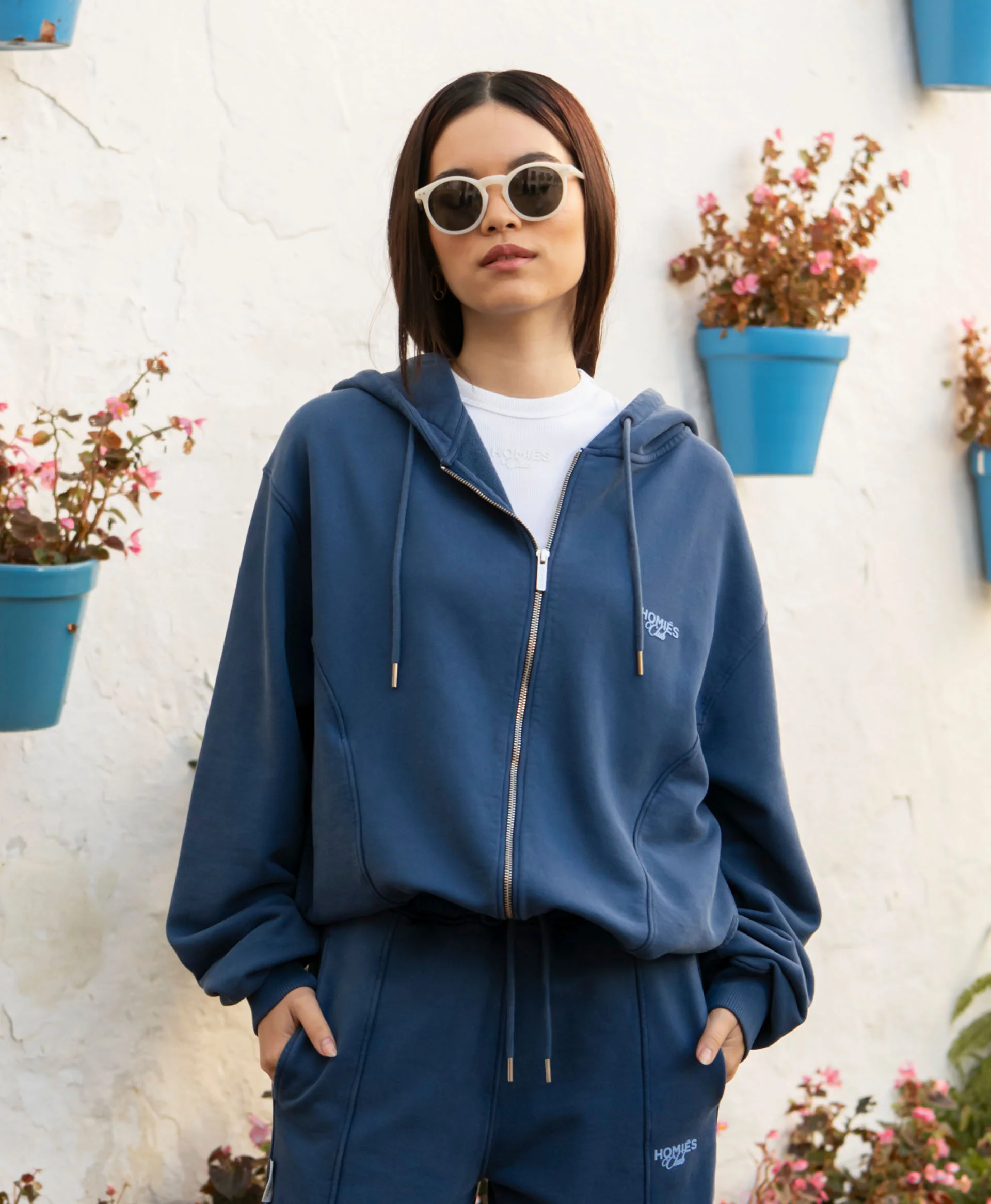 HOMIÉS CLUB ZIPPER HOODIE NAVY - Image 3