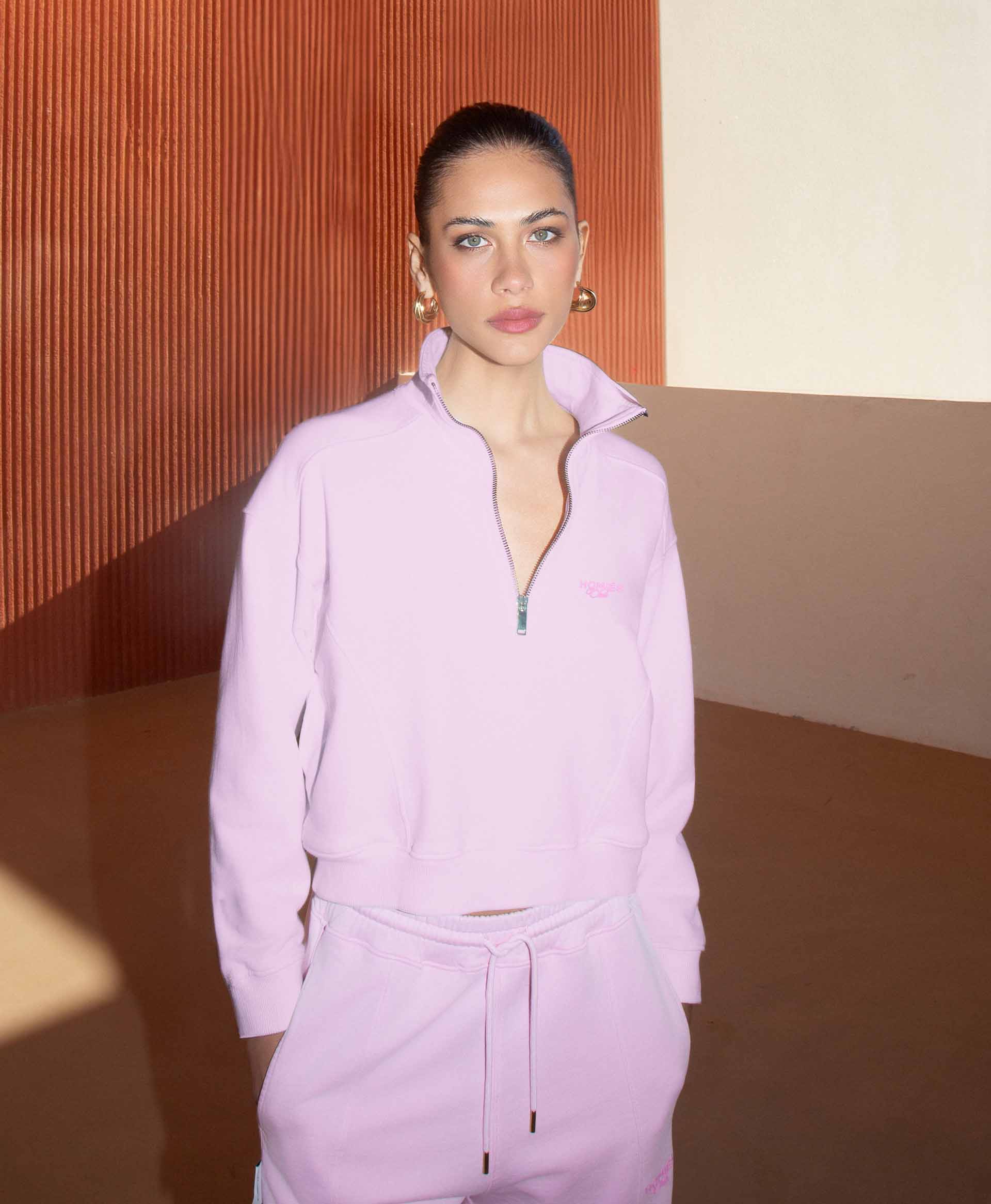 HOMIÉS CLUB WOMAN HALF ZIPPER VINTAGE PINK - Image 2