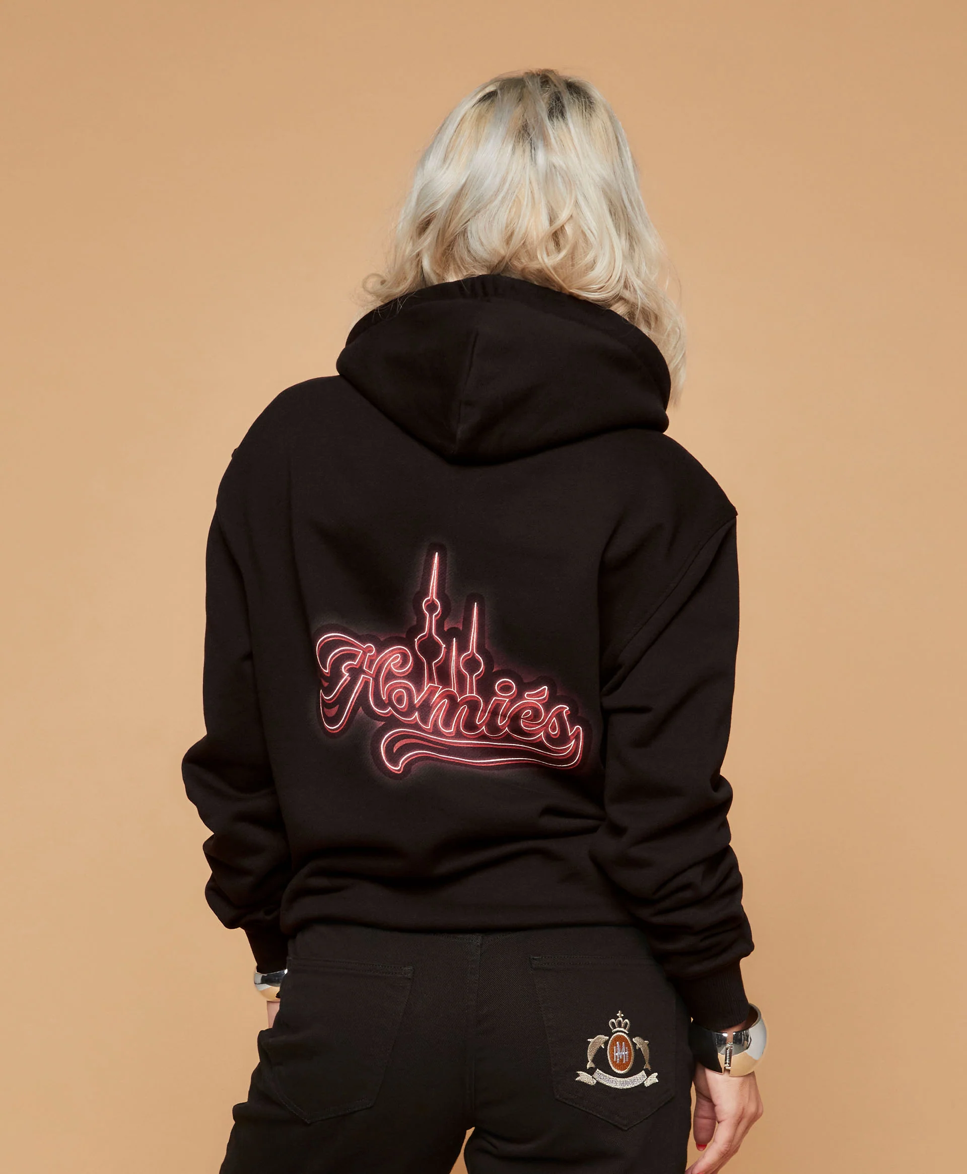 NEON TOWERS HOODIE BLACK - Image 5