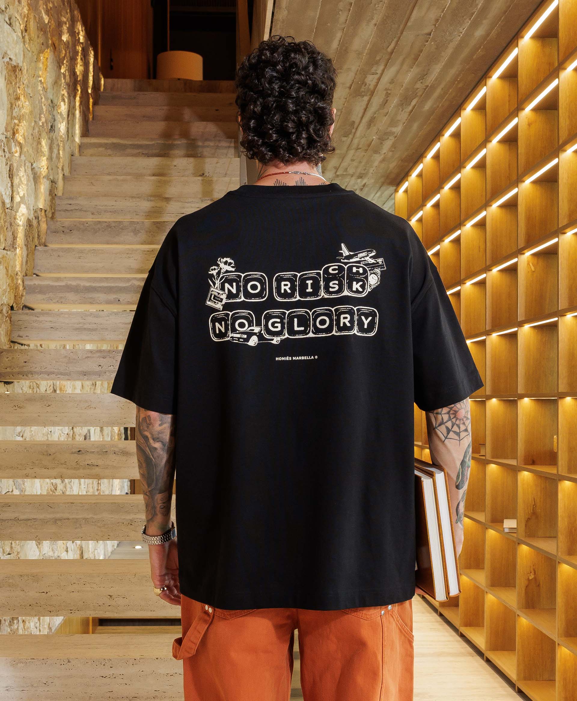 NO RISK NO GLORY T-SHIRT BLACK - Image 4