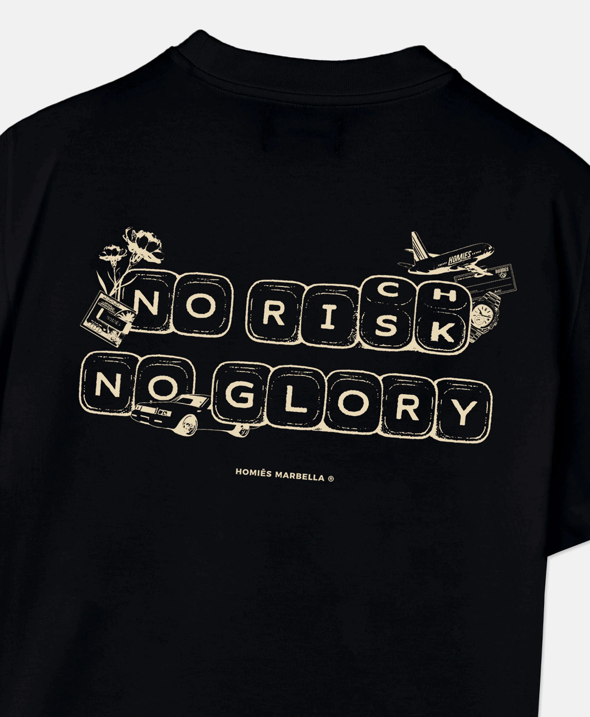 NO RISK NO GLORY T-SHIRT BLACK - Image 6