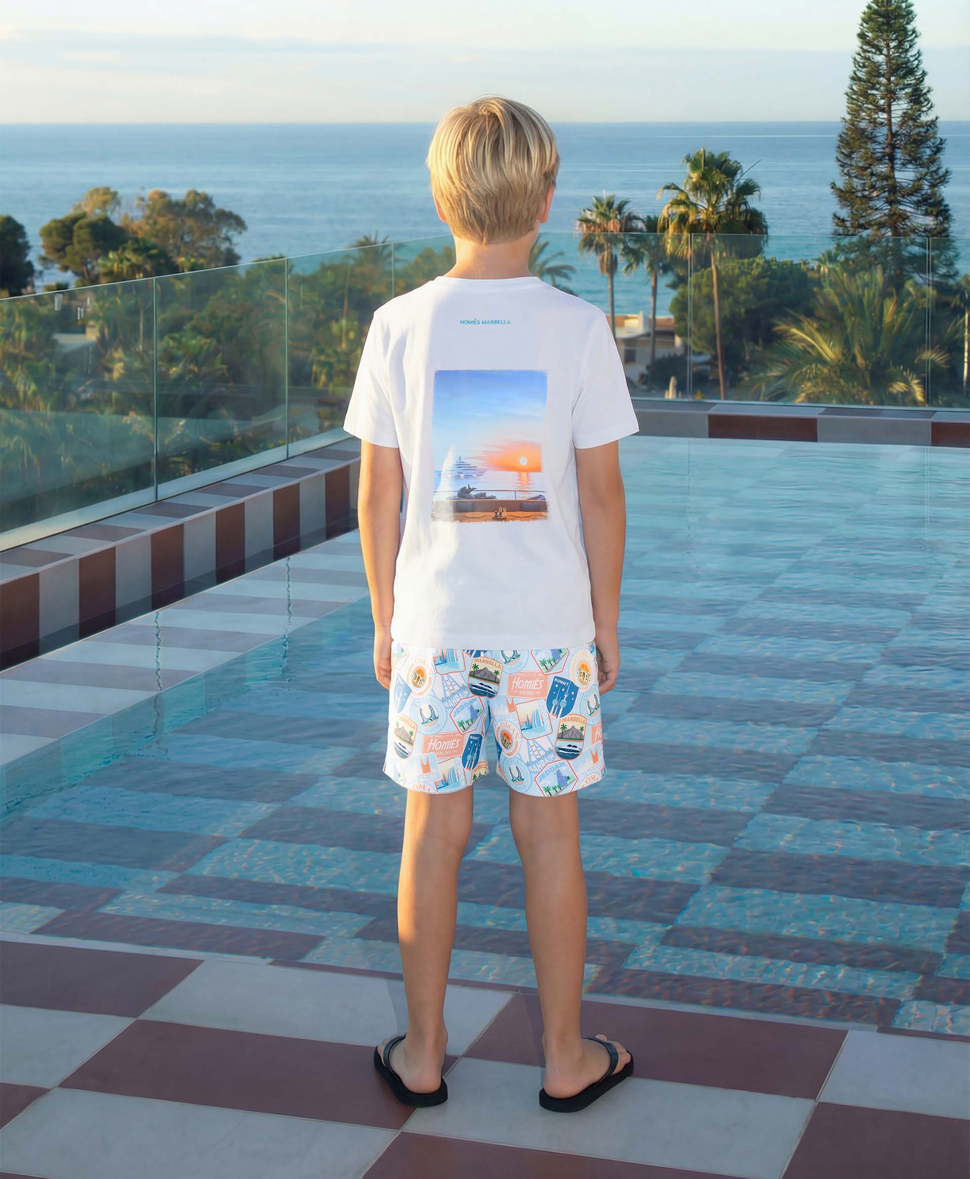 SUNSET & NO SIGNAL KIDS T-SHIRT WHITE - Image 3
