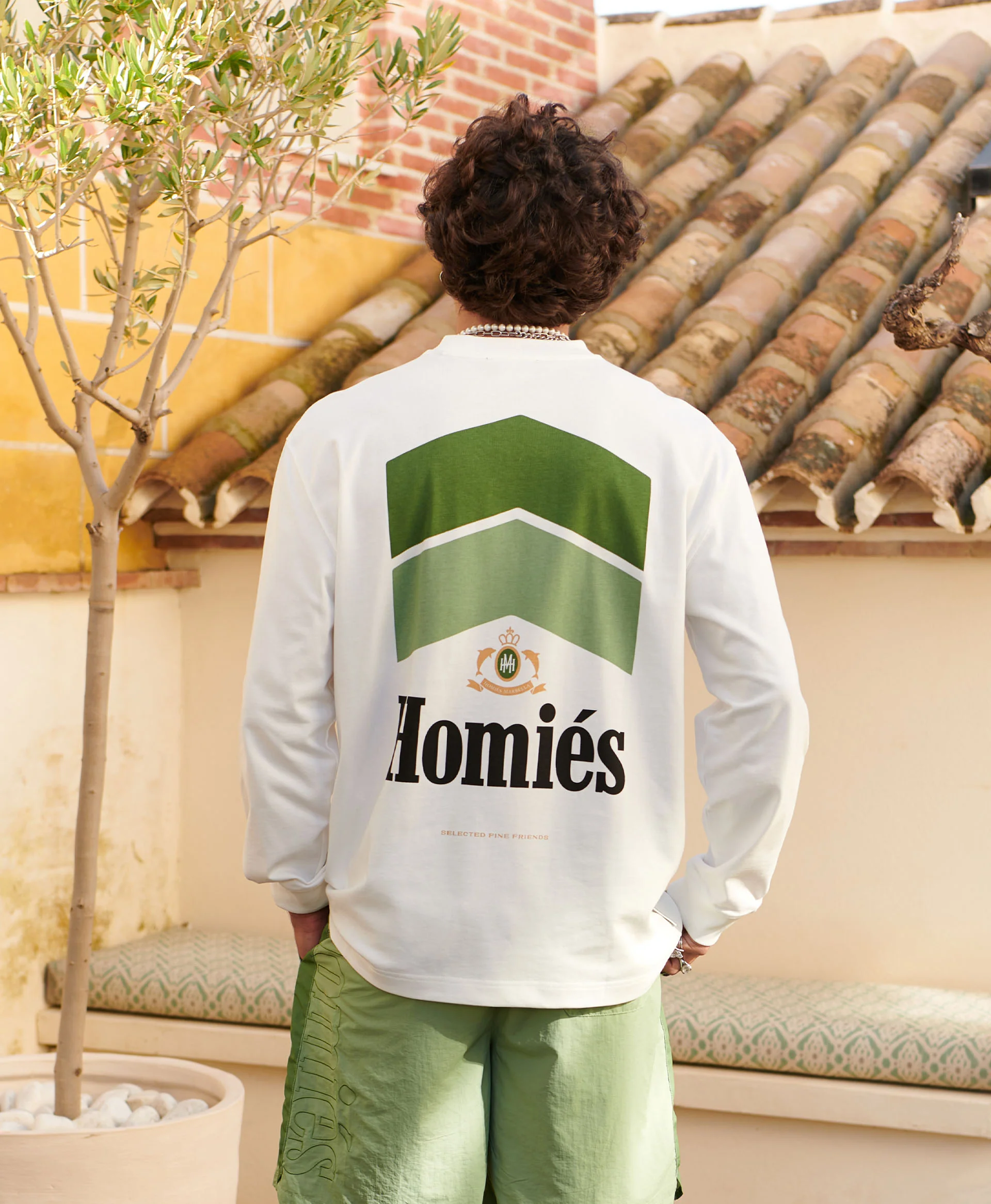 RACING T-SHIRT LONG SLEEVE VINTAGE WHITE KHAKI - Image 4