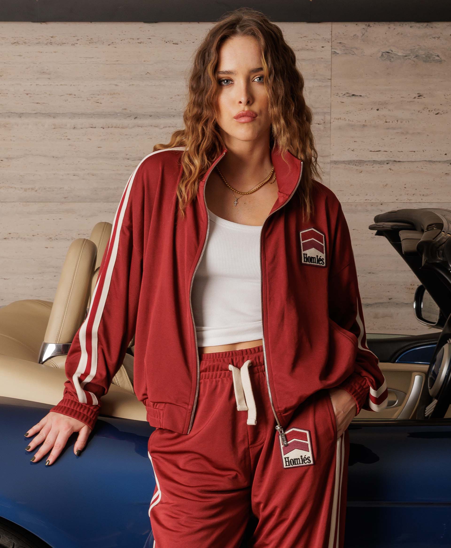 RACING TRACK JACKET BURGUNDY - Image 3