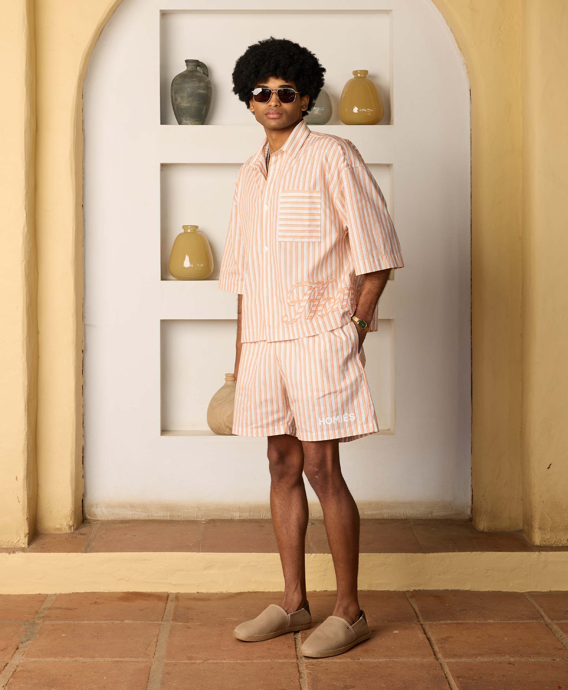 STRIPES MAN SHORTS ORANGE - Image 2