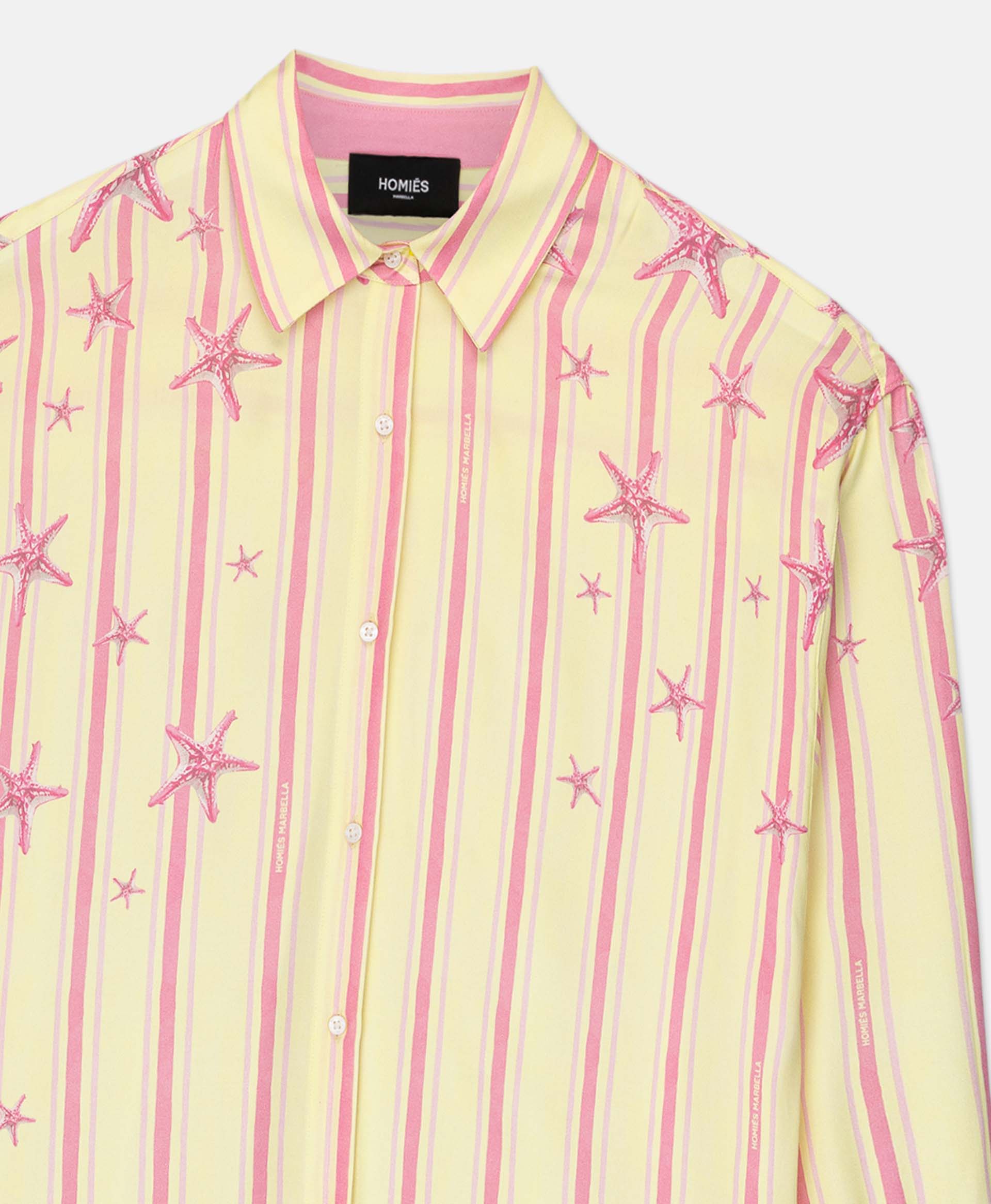 STRIPES WOMAN SHIRT YELLOW PINK - Image 3