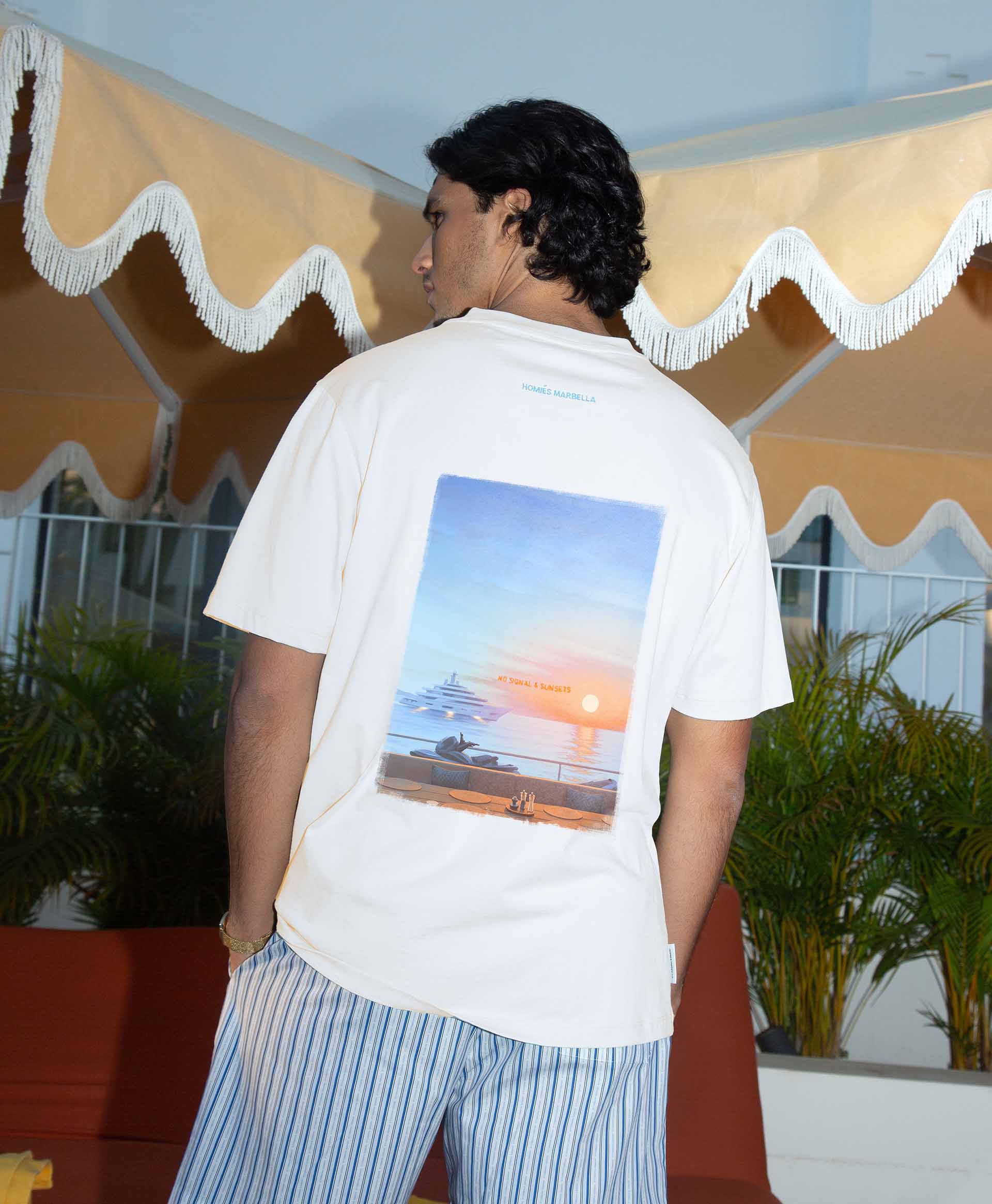 SUNSET & NO SIGNAL T-SHIRT WHITE - Image 4