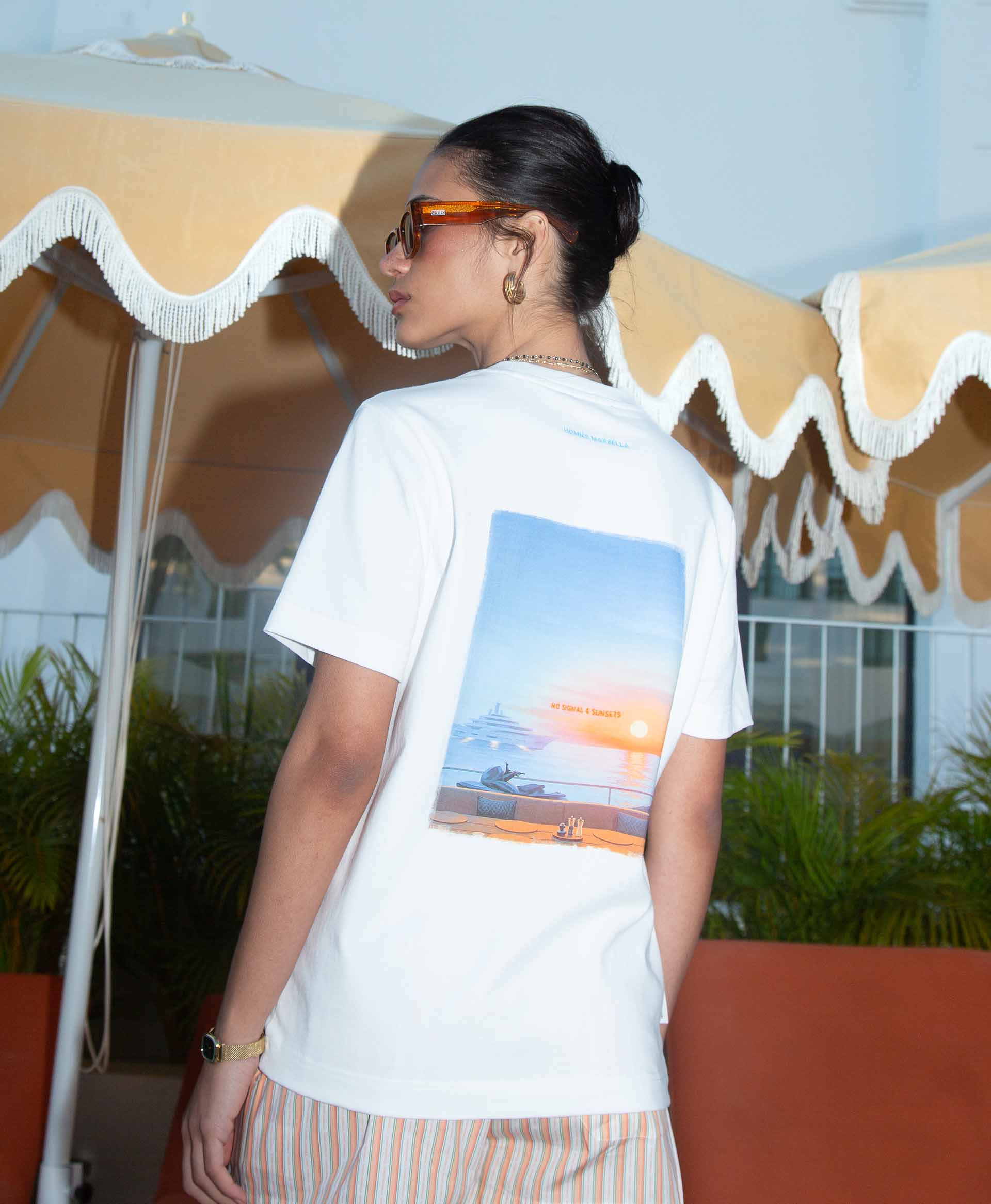 SUNSET & NO SIGNAL T-SHIRT WHITE - Image 5