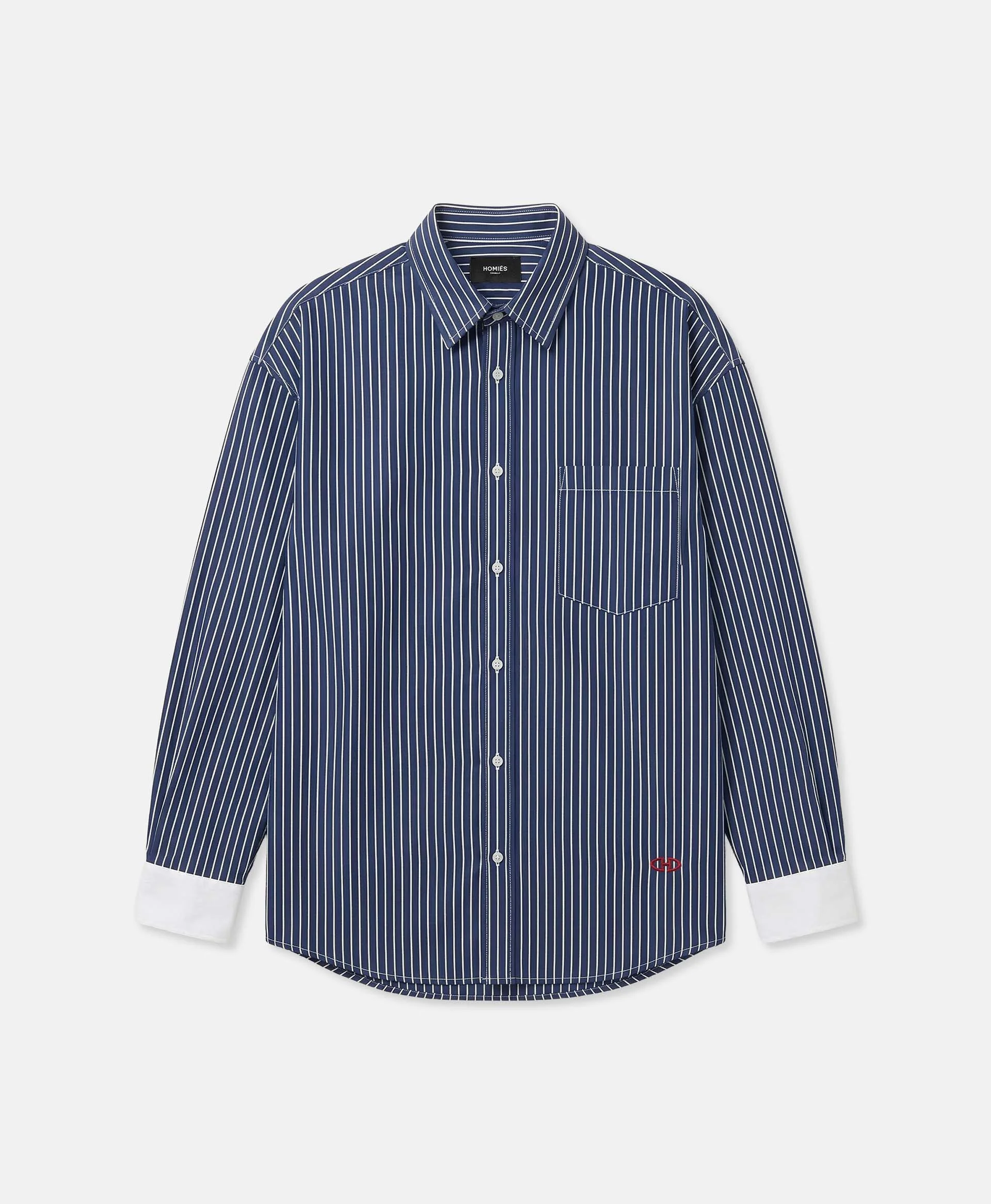 STRIPES SHIRT LONG SLEEVE NAVY - Image 6